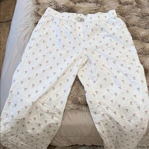 DAIRY BOY Women's White Floral Pajama Pants